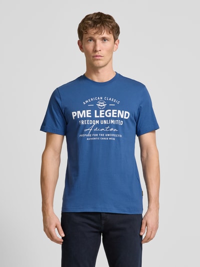 PME Legend T-Shirt mit Label-Print Blau 4