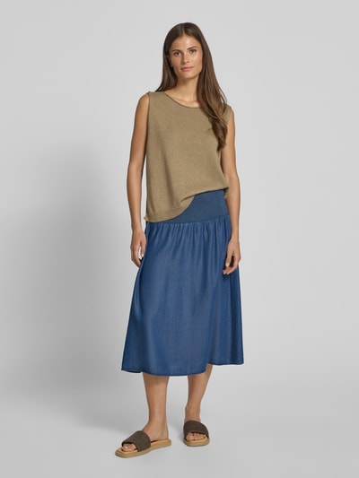 OPUS Midirock aus Lyocell mit elastischem Bund Modell 'Ropani' Jeansblau 1
