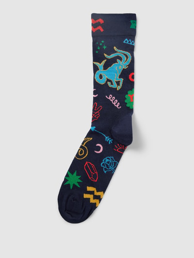 Happy Socks Sokken met all-over motief, model 'Capricorn' Donkerblauw - 1