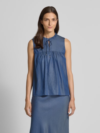 MOS MOSH Blusentop aus Lyocell mit Schlüsselloch-Ausschnitt Blau 4