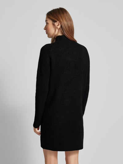 Pieces Oversized gebreide jurk van wolmix met opstaande kraag, model 'NEMESIO' Zwart - 5