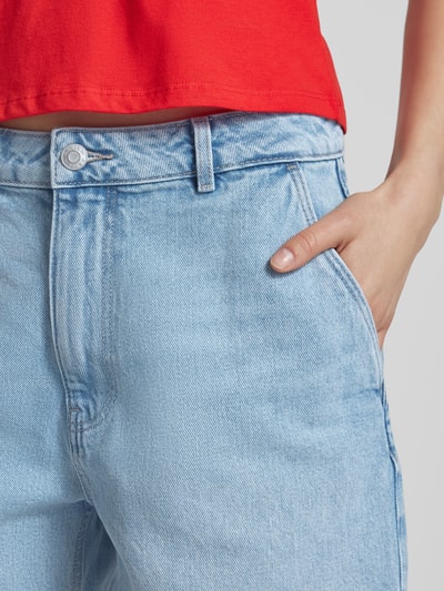 Review Korte jeans met stitchings en steekzakken Lichtblauw - 3