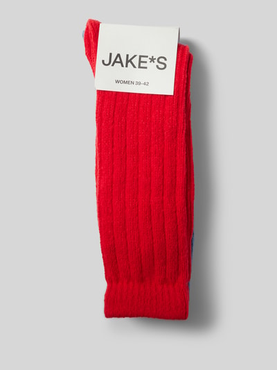 Jake*s Casual Sokken met ribboord Rood - 3