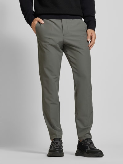 BOSS Green Regular fit stoffen broek met persplooien, model 'Commuter' Grafiet - 4