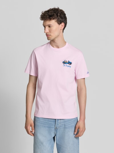 MC2 Saint Barth T-Shirt mit Stitchings Modell 'PORTOFINO' Hellrosa 4