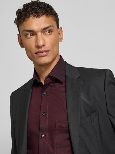 OLYMP Modern Fit Business-Hemd mit Kentkragen Bordeaux 3