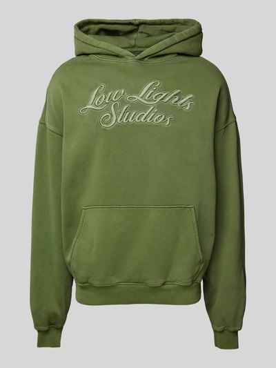 Low Lights Studios Oversized Hoodie mit Label-Stitching Hellgruen 2