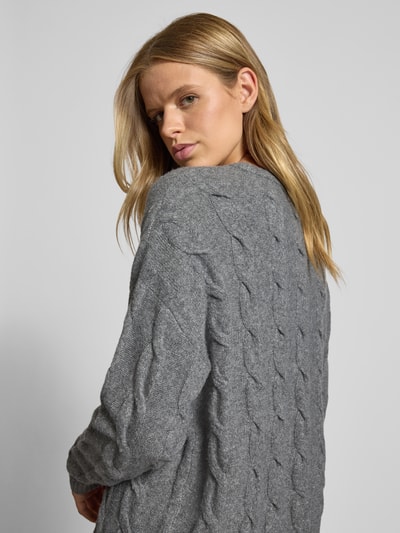 Only Regular Fit Strickpullover mit Strukturmuster Modell 'JEANETTE' Mittelgrau Melange 3