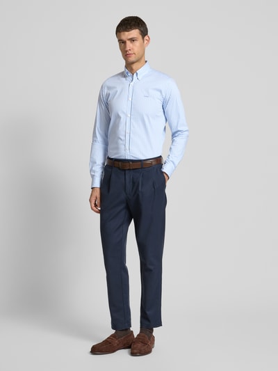 BOSS Slim Fit Business-Hemd mit Label-Stitching Modell 'Roan' Bleu 1