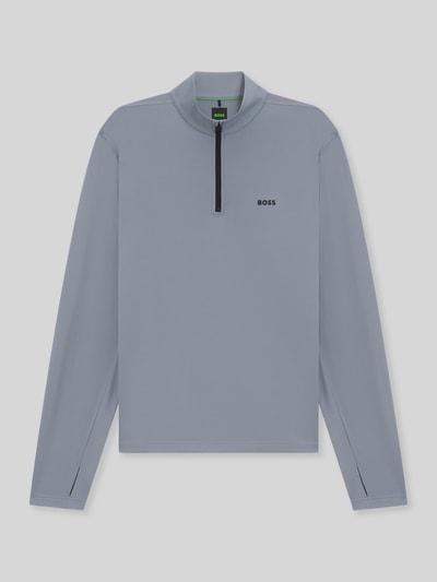 BOSS Green Regular Fit Sweatshirt mit Stehkragen Modell 'SW_Active QZ' Rauchblau 2