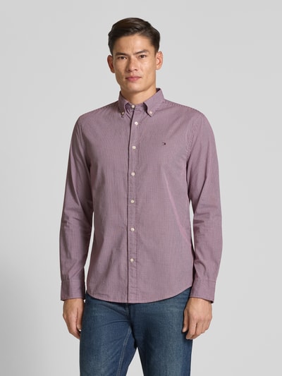 Tommy Hilfiger Regular fit vrijetijdsoverhemd van puur katoen-popeline Bordeaux - 4