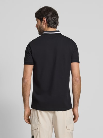 BOSS Green Regular Fit Poloshirt mit Label-Print Modell 'Paddy' Dunkelblau 5