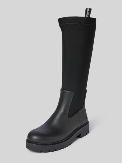 Calvin Klein Jeans Kalosze z elastyczną cholewką model ‘HIGH RAINBOOT NEOPRENE’ Czarny 1