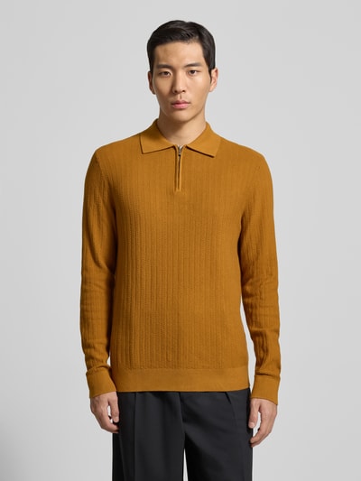 SELECTED HOMME Oversized poloshirt van puur katoen, model 'CRAN' Messing - 4