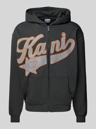 KARL KANI Sweatjacke mit Label-Stitching Anthrazit 2