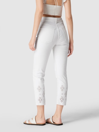 Jake*s Collection Jeans met gebloemde broderie anglaise Offwhite - 5