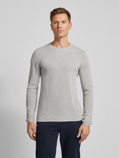 MCNEAL Regular fit gebreide pullover met structuurmotief Lichtgrijs gemêleerd - 4