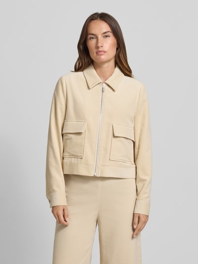 comma Blazer mit Reißverschluss und Pattentaschen Sand 4