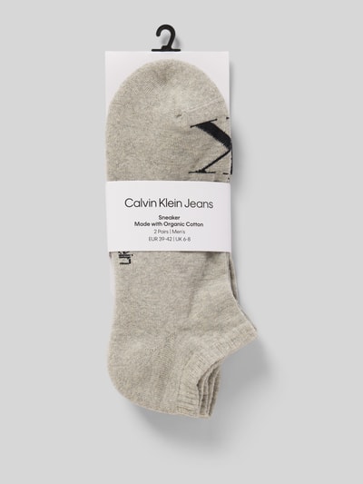 Calvin Klein Jeans Sneakersokken met logostitching in een set van 2 stuks Lichtgrijs - 3