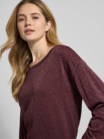 B.Young Gebreide pullover met sierknopen, model 'MOBBE' Middenbruin - 3