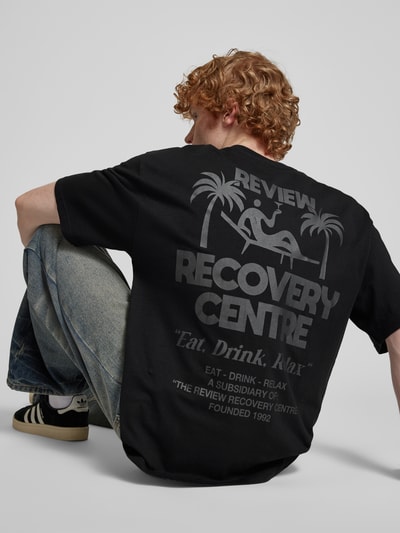REVIEW Oversized T-Shirt mit Label-Print Black 3