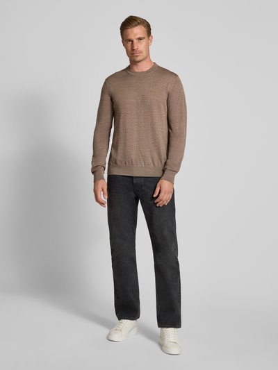 Jake*s Studio Men Regular Fit Pullover aus reiner Wolle Mittelbraun 1
