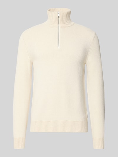 Marc O'Polo Regular Fit Troyer aus Baumwoll-Schurwoll-Mix Offwhite 2