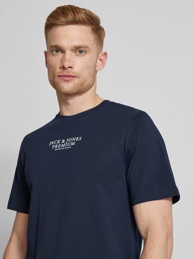 Jack & Jones Premium T-shirt met labelprint Marineblauw - 3