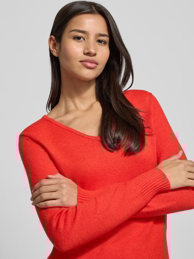 Christian Berg Woman Strickpullover aus Viskose-Mix mit V-Ausschnitt Hellrot Melange 3