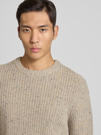 MCNEAL Gebreide pullover van wolmix met ronde hals Kit gemêleerd - 3