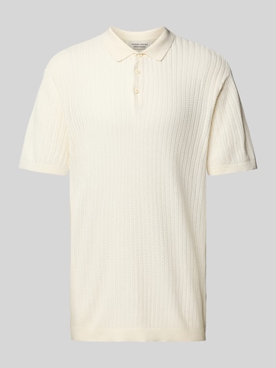 Casual Friday Regular Fit Poloshirt mit Strukturmuster Modell 'Karl' Offwhite 2