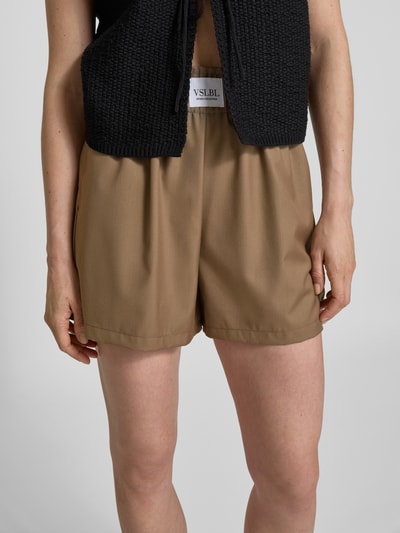 VILLA SOPHIE Shorts aus Viskose-Mix mit elastischem Bund Modell 'TOSCA' Mittelbraun 3
