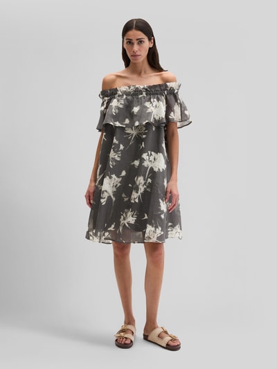 Marc O'Polo Knielanges Freizeitkleid mit Volants Mittelgrau 4