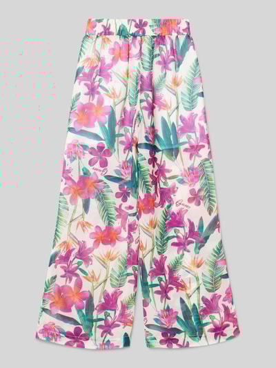 Guess Loose Fit Stoffhose mit Motiv-Print Modell 'PALAZZO' Pink 3