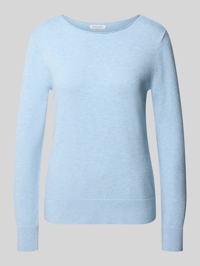 Christian Berg Woman Regular Fit Strickpullover aus Viskose-Mix mit U-Boot-Ausschnitt Hellblau Melange 1