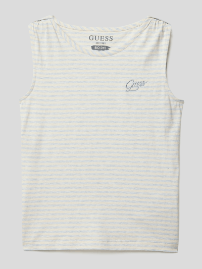 Guess Top mit Label-Stitching Bleu 1