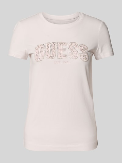 Guess T-shirt z wyhaftowanym logo Różowy 2