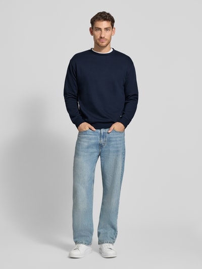 Tom Tailor Denim Regular Fit Sweatshirt aus Baumwoll-Mix Dunkelblau 1