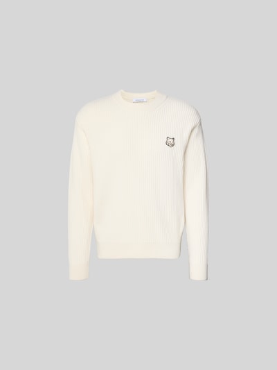 MAISON KITSUNÉ Pullover mit Label-Stitching Sand 2
