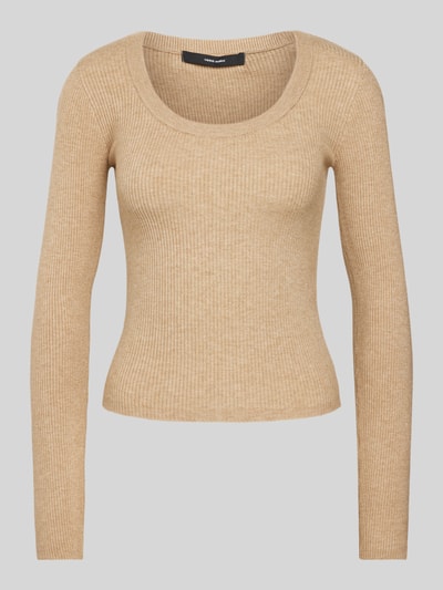 Vero Moda Gebreide pullover met ronde hals Zand - 2