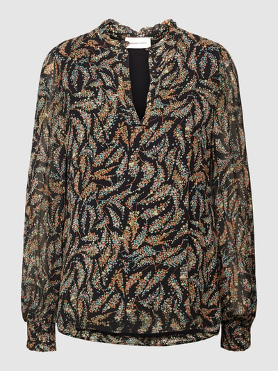 FABIENNE CHAPOT Blouse van viscose met all-over motiefprint, model 'Cliff' Zwart - 2