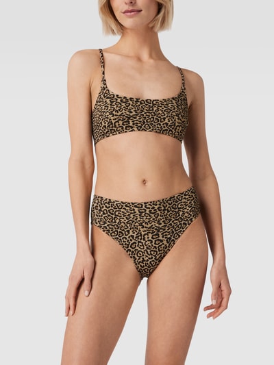 Jake*s Casual Bikini-Oberteil mit Allover-Muster Hellbraun 1