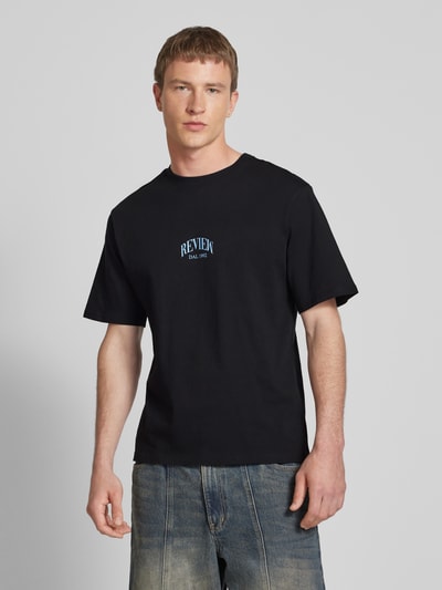 REVIEW T-Shirt mit Label-Print Black 4
