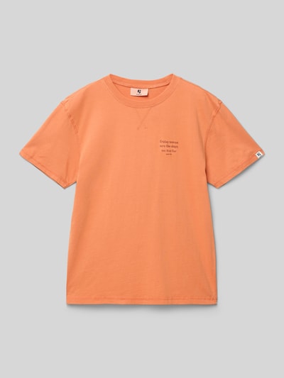 Garcia T-Shirt mit Statement-Print und Rundhalsausschnitt Orange 1