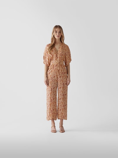 Vanessa Bruno Jumpsuit mit floralem Allover-Muster Ecru meliert 1