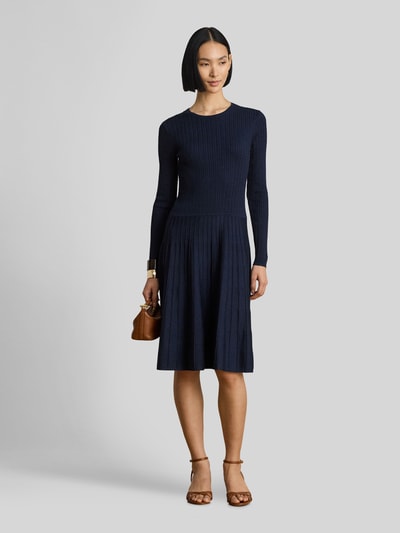 Lauren Ralph Lauren Tricotjurk met geplisseerde zoom van de rok Marineblauw - 1