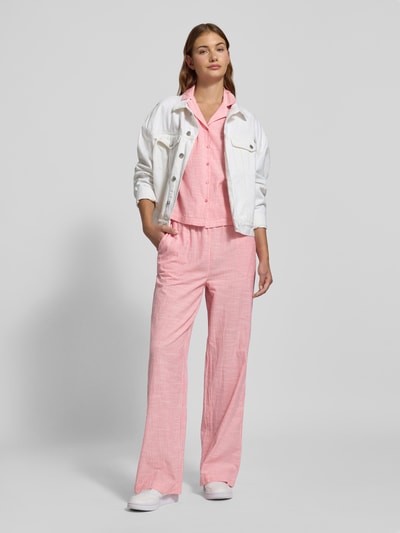 Pieces Wide Leg Hose aus Baumwoll-Leinen-Mix Modell 'APIA' Koralle 1