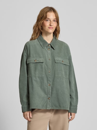 Only Loose Fit Hemdjacke aus reiner Baumwolle Modell 'MOXIE' Schilf Melange 4