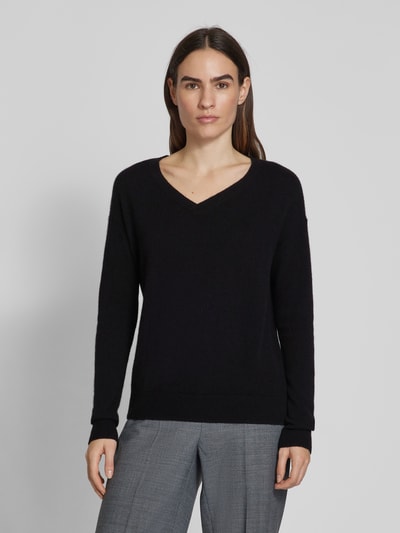 Christian Berg Woman Kaschmirpullover mit V-Ausschnitt Black 4