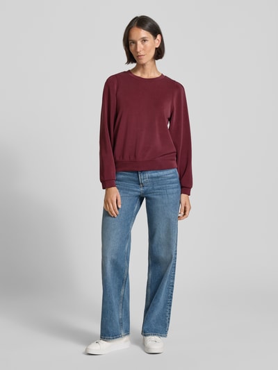 s.Oliver RED LABEL Regular Fit Sweatshirt aus Modal-Mix Bordeaux 1